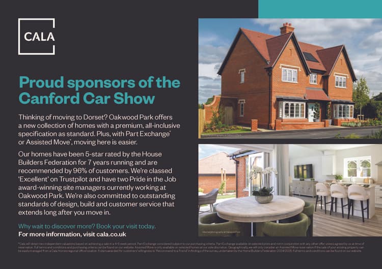 Cala Homes Announced as Official Sponsor for Canford Classic & Supercar Sunday 2025